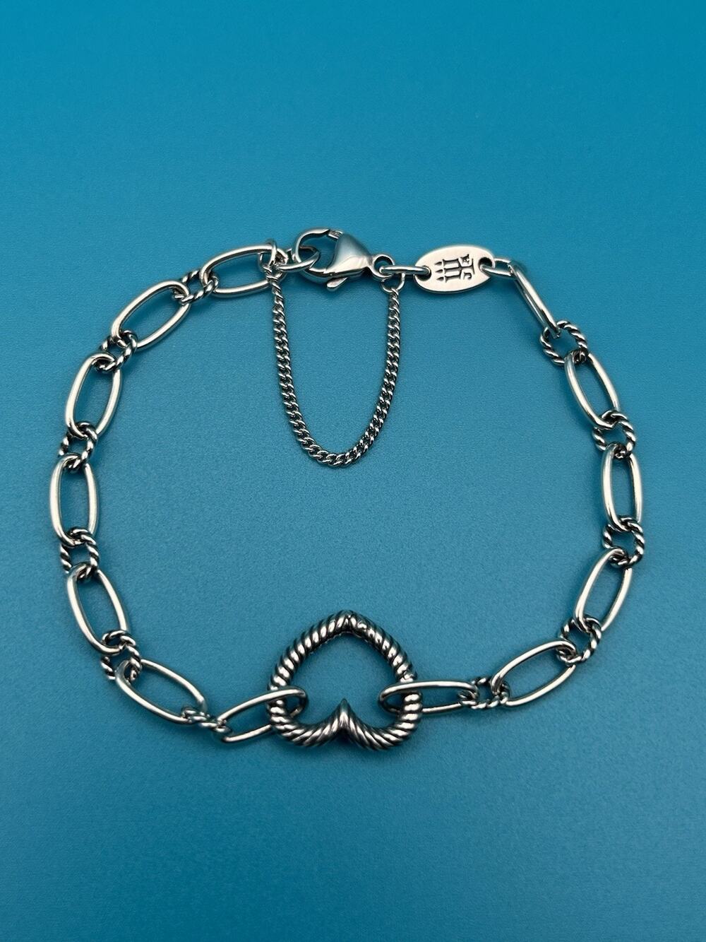 James Avery Changeable Heart 925 Sterling Silver Bracelet 7 5/8"
